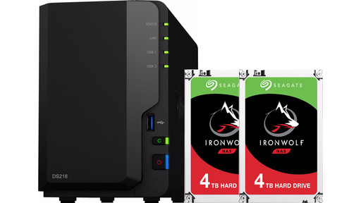 Synology DS218 met 2x Seagate IronWolf 4 TB harde schijf