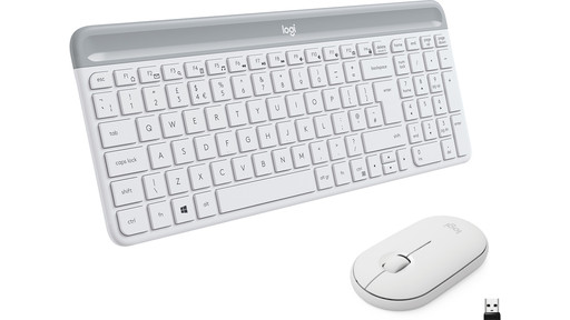 iClever 2,4G draadloos toetsenbord en muis, USB-C oplaadbaar, originele grootte, slank, duurzaam toetsenbord voor Windows 7/8/10, Mac OS