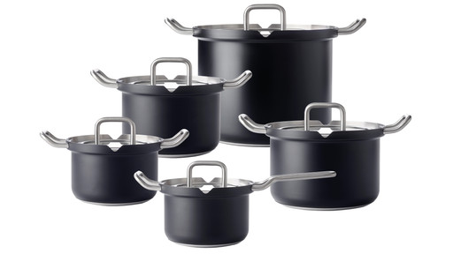 Royal Swiss® Inductie Pannenset - 12 Delig met Glazen Deksels en Marmer Coating