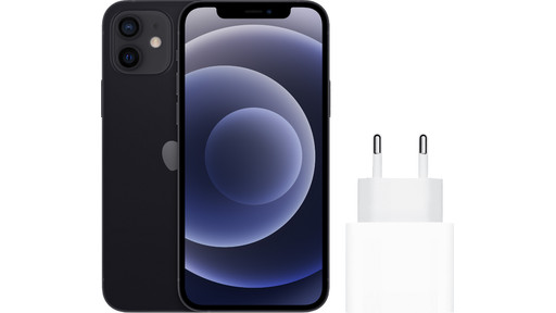 Apple iPhone 12 mini 128GB Zwart + Apple Usb C Oplader 20W