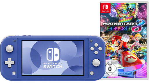 Nintendo Switch Lite Blue + Mario Kart 8 Deluxe Switch | Coolblue