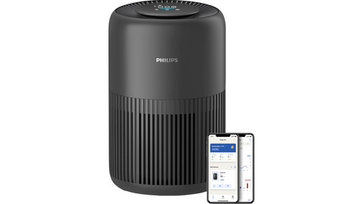 Philips Luchtreiniger serie 600, AC0650/10, zeer stil en energiebesparend, effectief tegen allergieën, HEPA-filter verwijdert 99,97% van de schadelijke stoffen, tot 44 m², bediening via app