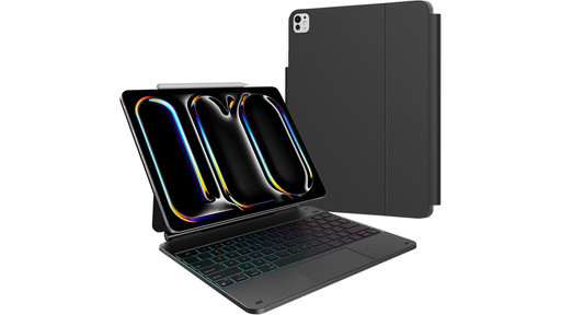iPad Pro 13 Inch (2024) Hoes Met Afneembaar Toetsenbord Zwart