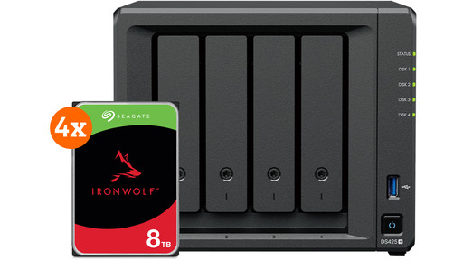 Synology DS425+ + Seagate IronWolf 8TB 4-Pack | Coolblue | NAS