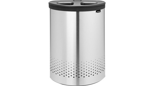 Brabantia metalen wasmand met Quick-Drop opening 60L mat zwart - Badkamer