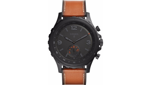 Fossil Q Nate Hybrid Black/Dark Brown Leather Coolblue