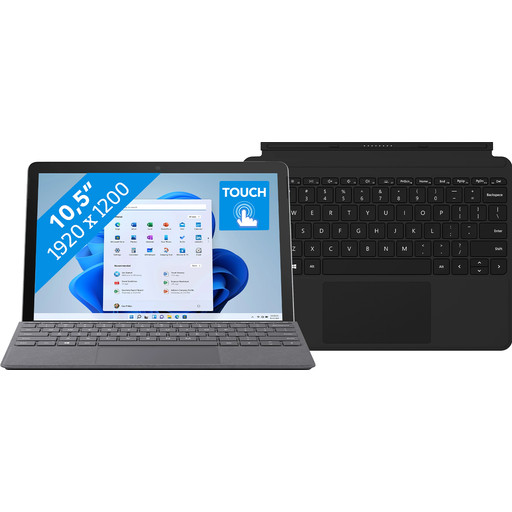 Microsoft Surface Go 3 - 8 GB - 128 GB + Microsoft Surface Go Type Cover QWERTY Zwart met grote korting