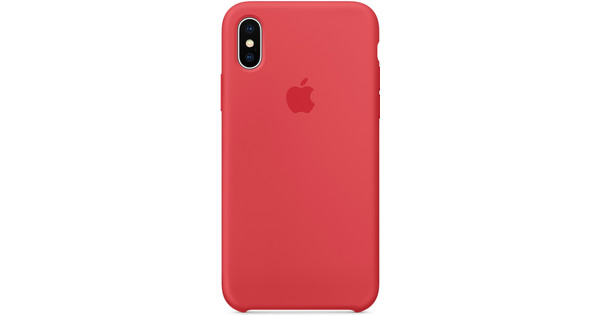 Adviseur fusie Voorbijgaand Apple iPhone X Silicone Back Cover Frambozenrood - Coolblue - Voor 23.59u,  morgen in huis