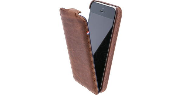 grafisch bijvoorbeeld getrouwd Decoded Leather Flipcase Apple iPhone 5/5S/SE Brown - Coolblue - Voor  23.59u, morgen in huis