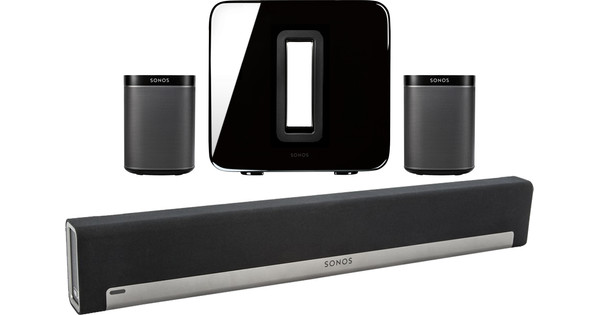 Sonos 5.1 Playbar + Play:1 (2x) + Sub Black - Coolblue - 23:59, delivered tomorrow