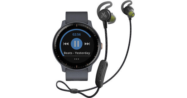 Garmin Vivoactive 3 Music Blauw/Rosegoud + Jaybird Tarah Pro Wireless Sport  Oordopjes - Coolblue - Voor 23.59u, morgen in huis