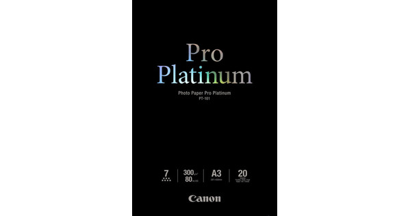 Atletisch mogelijkheid Spijsverteringsorgaan Canon PT-101 Pro Platinum Fotopapier 20 Vellen A3 - Coolblue - Voor 23.59u,  morgen in huis