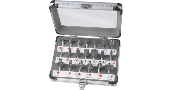 Powerplus 15-delige Frezenset KRT060185 - - Voor 23.59u, morgen in huis