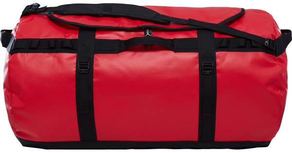 North face store red duffle bag