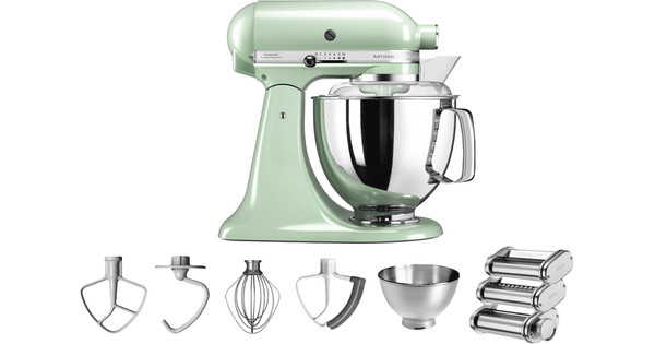 Bestrooi spoelen hoffelijkheid KitchenAid Artisan Mixer 5KSM175PS Pistache + Pastarollerset - Coolblue -  Voor 23.59u, morgen in huis