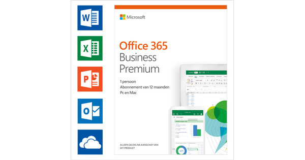 Microsoft Office 365 Zakelijk Premium jaar Abonnement EN - Coolblue - Voor 23.59u, morgen in huis