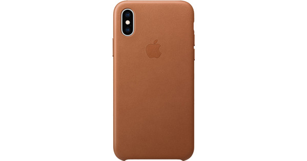 Hij vocaal Uitbreiden Apple iPhone Xs Leather Back Cover Zadelbruin - Coolblue - Voor 23.59u,  morgen in huis