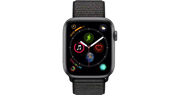 Apple watch series 4 44mm space gray aluminum black sport band best sale