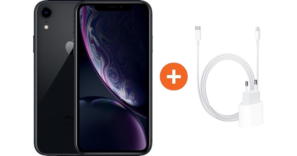 Kolonisten Grillig methaan Apple iPhone Xr 128 GB Zwart + 18w Lightning Snellader - Coolblue - Voor  23.59u, morgen in huis