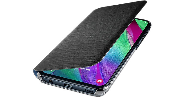 maaien Demon Play decaan Samsung Galaxy A40 Wallet Cover Book Case Zwart - Coolblue - Voor 23.59u,  morgen in huis
