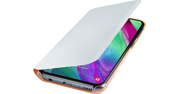Pijnboom Begin Gymnast Samsung Galaxy A40 Wallet Cover Book Case Wit - Coolblue - Voor 23.59u,  morgen in huis