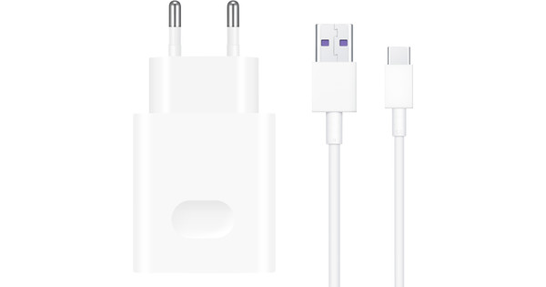 ticket Grommen kwaliteit Huawei Oplader met Kabel 1m Usb C 18W Quick Charge Wit - Coolblue - Voor  23.59u, morgen in huis