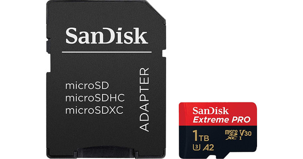 Voorwaardelijk verontschuldiging Geavanceerde Sandisk Micro SDXC Extreme Pro 1TB - Coolblue - Voor 23.59u, morgen in huis