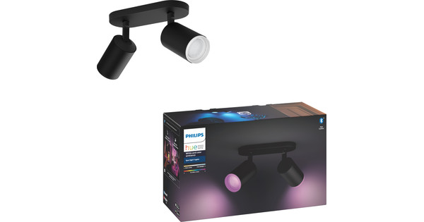 Philips Hue Fugato 2-Spot White & Colour zwart