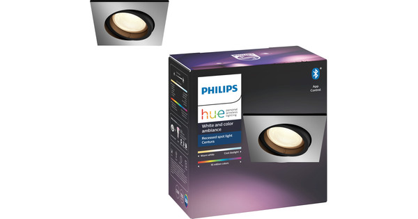absorptie speler noedels Philips Hue Centura inbouwspot White & Colour vierkant aluminium - Coolblue  - Voor 23.59u, morgen in huis