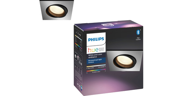 Bewijs Mew Mew Keer terug Philips Hue Centura inbouwspot White & Colour vierkant aluminium - Coolblue  - Voor 23.59u, morgen in huis