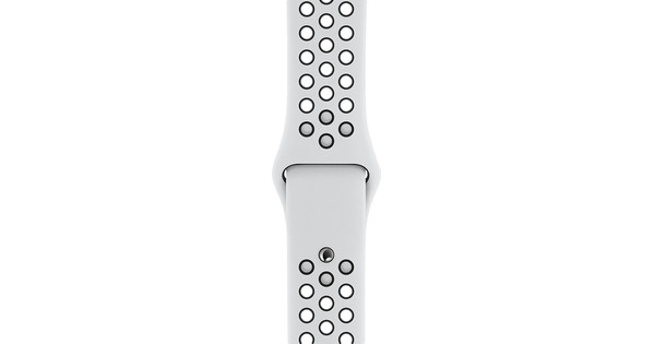 Apple Watch 42/44/45 mm Siliconen Horlogeband Nike Sport Platina/Zwart