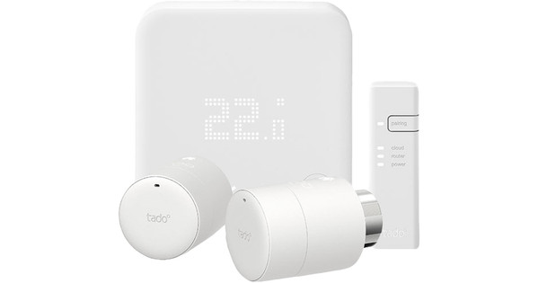 Tado Slimme Thermostaat V3+ startpakket + 2 radiatorknoppen met installatie - - Voor 23.59u, morgen in huis