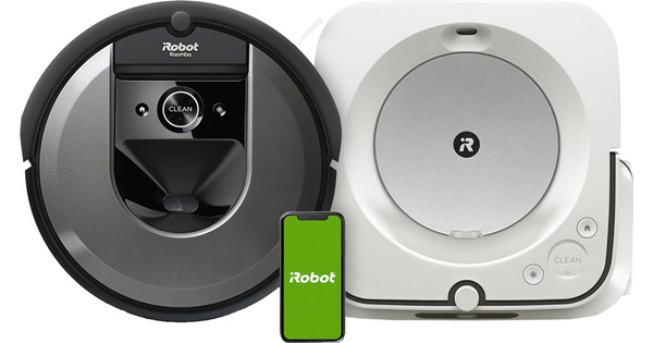 uitlaat Verlaten Productie iRobot Roomba i7 robotstofzuiger + iRobot Braava M6138 dweil - Coolblue -  Voor 23.59u, morgen in huis