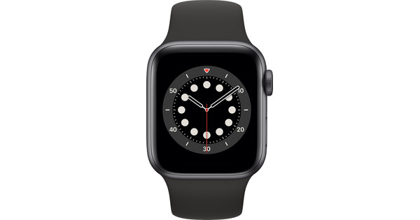 Apple Watch Series 6 40mm Space Gray Aluminium Zwarte Sportband