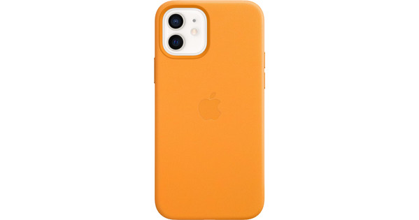 Apple iPhone 12 en 12 Pro Back Cover met MagSafe Leer California Poppy