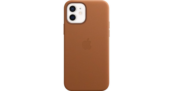 Apple iPhone 12 en 12 Pro Back Cover met MagSafe Leer Zadelbruin