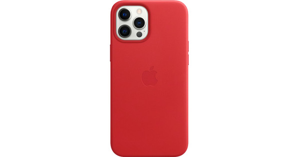 Apple iPhone 12 Pro Max Back Cover met MagSafe Leer RED