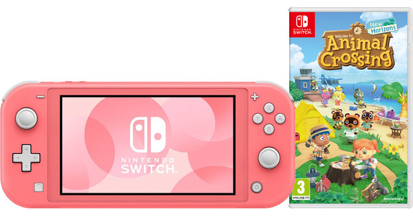 Coral nintendo switch lite with animal clearance crossing