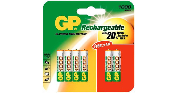Roestig blijven klif GP AAA Micro Batterijen 1000 mAh - Coolblue - Voor 23.59u, morgen in huis