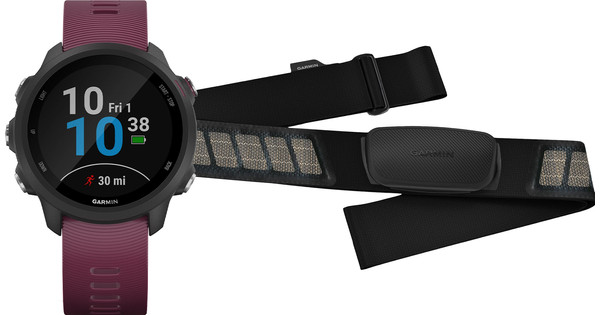 Garmin Forerunner 245 Merlot + Garmin HRM-DUAL Heart Rate Monitor Chest ...