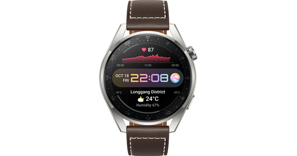 Huawei Watch 3 Pro Classic 4G Zilver/Bruin 49mm