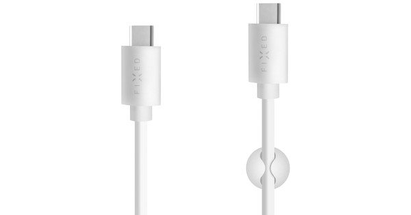 Fixed USB-C to USB-C Cable 1m Plastic White