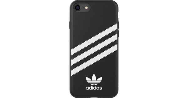 Adidas Apple iPhone SE 2022 / SE 2020 / 8 / 7 Back Cover Leer Zwart/Wit