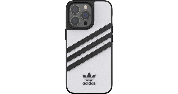 Adidas Apple iPhone 13 Pro Back Cover Leather White Black