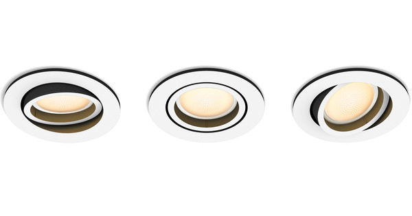 Philips Hue Milliskin Recessed Spot Light White Ambiance Round White 3-pack