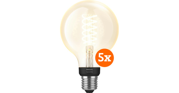 Philips Hue Filament White Globe 5-pack