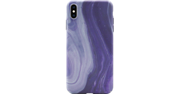 Purple Marble Hard Case Apple iPhone Xs / X Back Cover - Coolblue - morgen in huis