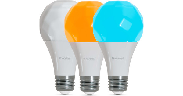 Nanoleaf Essentials A19 Wit & Kleur E27 3-pack - Smart lampen - Coolblue