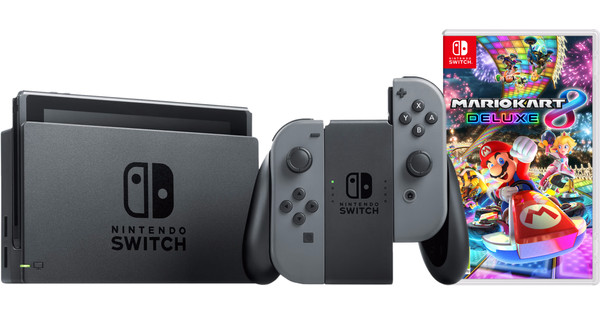 Nintendo Switch Gray + Mario Kart 8 Deluxe