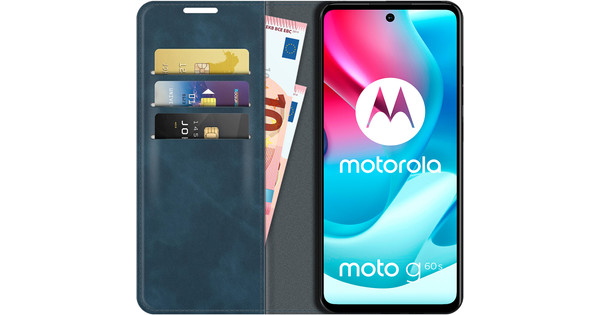 Just in Case Wallet Magnetic Motorola Moto G60s Book Case Blauw